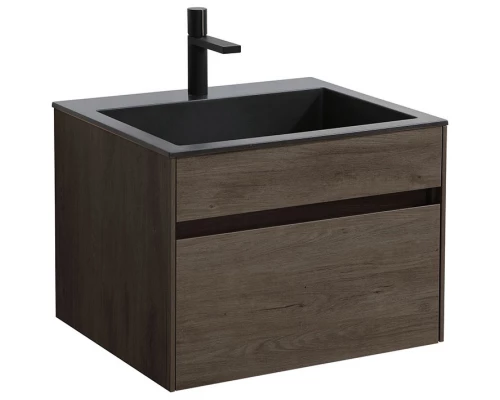 Тумба с раковиной темный дуб 60 см Vincea Chiara VMC-2C600RO + VCB-13600B