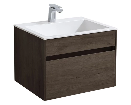 Тумба с раковиной темный дуб 60 см Vincea Chiara VMC-2C600RO + VCB-13600W