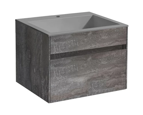 Комплект мебели серый камень 60 см Vincea Chiara VMC-2C600GS + VCB-13600G + VLM-3VN600