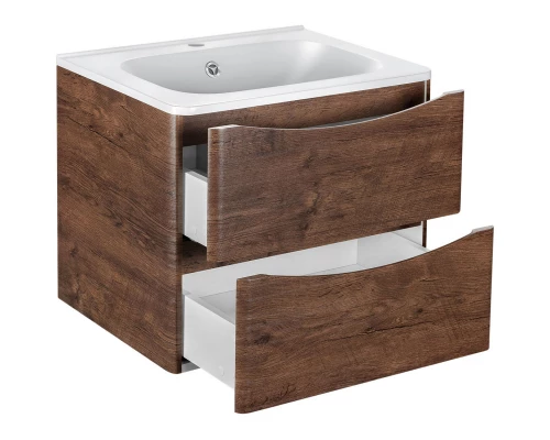 Тумба с раковиной темный дуб 59,4 см Vincea Paola VMC-2P600RW + VCB-2VP600W
