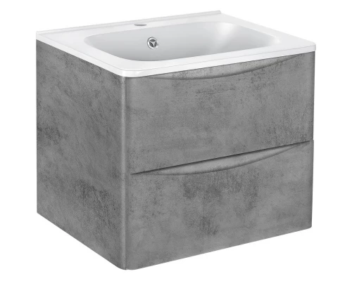 Тумба с раковиной бетон 59,4 см Vincea Paola VMC-2P600BT + VCB-2VP600W