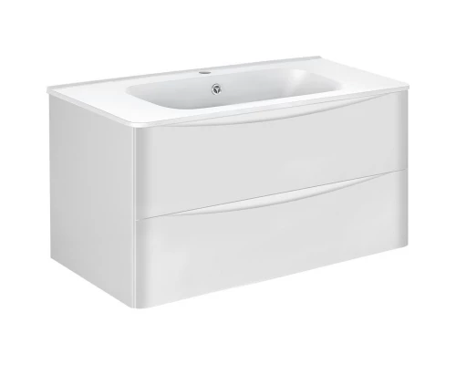 Комплект мебели белый глянец 100 см Vincea Paola VMC-2P100GW + VCB-2VP100W + VLM-2A100