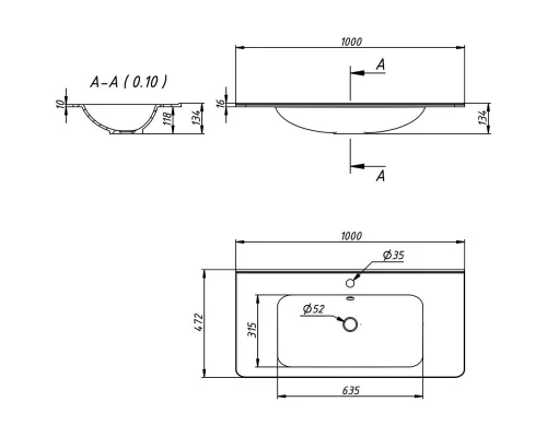 Комплект мебели белый глянец 100 см Vincea Paola VMC-2P100GW + VCB-2VP100W + VLM-2A100