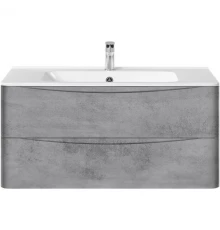 Тумба с раковиной бетон 100 см Vincea Paola VMC-2P100BT + VCB-2VP100W