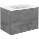 Тумба с раковиной бетон 81 см Vincea Norma VMC-2N800BT + VCB-2N800W