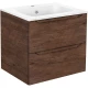 Тумба с раковиной темный дуб 61 см Vincea Norma VMC-2N600RW + VCB-2N600W
