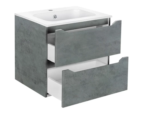 Комплект мебели бетон 61 см Vincea Norma VMC-2N600BT + VCB-2N600W + VLM-2J600