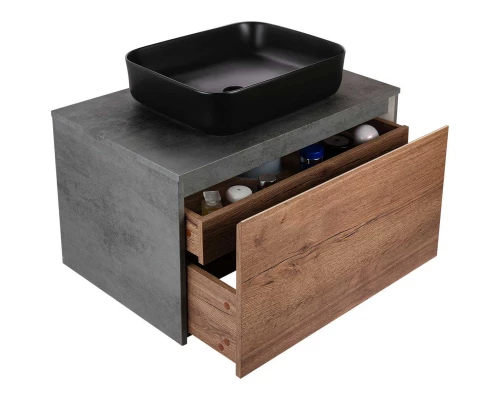 Комплект мебели дуб табачный/бетон 80 см Vincea Mesa VMC-2MS800TB + VBS-105MB + VLM-2N600+