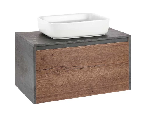 Тумба с раковиной дуб табачный/бетон 80 см Vincea Mesa VMC-2MS800TB + VBS-105