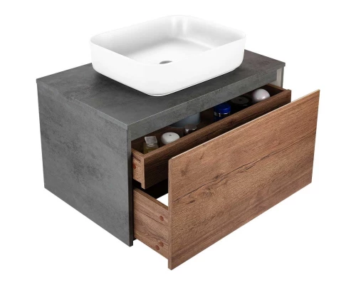 Тумба с раковиной дуб табачный/бетон 80 см Vincea Mesa VMC-2MS800TB + VBS-105