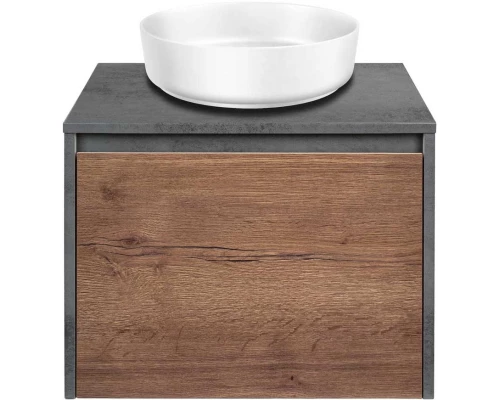 Тумба с раковиной дуб табачный/бетон 60 см Vincea Mesa VMC-2MS600TB + VBS-104