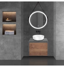 Комплект мебели дуб табачный/бетон 60 см Vincea Mesa VMC-2MS600TB + VBS-104 + VLM-2N600+