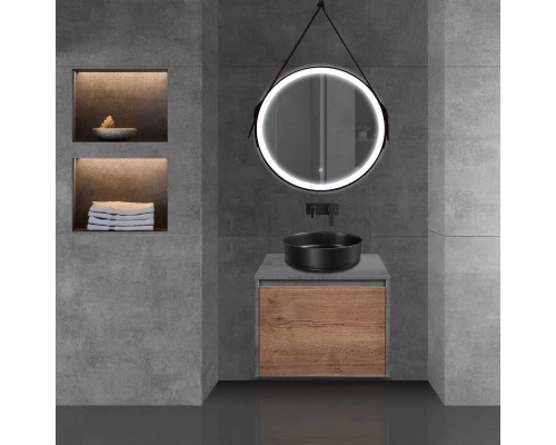 Комплект мебели дуб табачный/бетон 60 см Vincea Mesa VMC-2MS600TB + VBS-104MB + VLM-2N600+