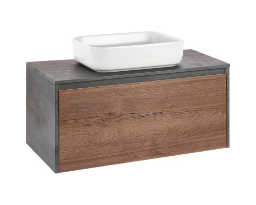 Тумба с раковиной дуб табачный/бетон 100 см Vincea Mesa VMC-2MS100TB + VBS-105