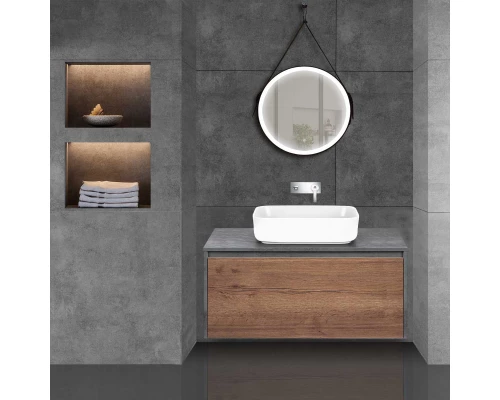 Тумба с раковиной дуб табачный/бетон 100 см Vincea Mesa VMC-2MS100TB + VBS-105