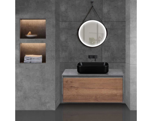Тумба с раковиной дуб табачный/бетон 100 см Vincea Mesa VMC-2MS100TB + VBS-105MB