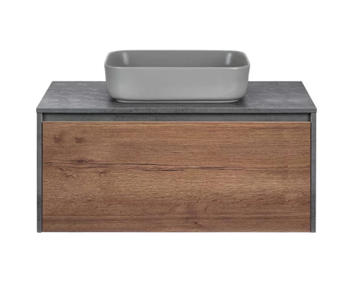 Тумба с раковиной дуб табачный/бетон 100 см Vincea Mesa VMC-2MS100TB + VBS-105MG