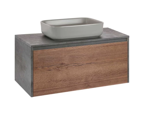 Тумба с раковиной дуб табачный/бетон 100 см Vincea Mesa VMC-2MS100TB + VBS-105MG