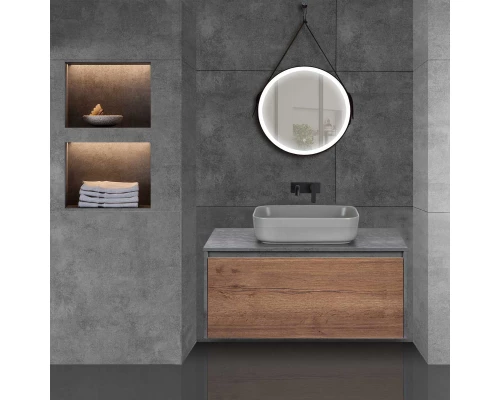 Тумба с раковиной дуб табачный/бетон 100 см Vincea Mesa VMC-2MS100TB + VBS-105MG