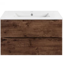 Тумба с раковиной темный дуб 81,5 см Vincea Mia VMC-2MC800RW + VBS-13980