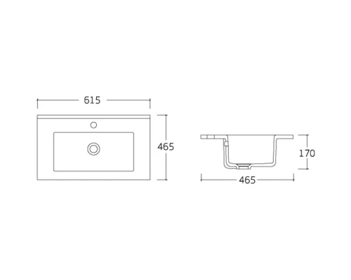 Комплект мебели белый глянец 61,5 см Vincea Mia VMC-2MC600GW + VBS-13960 + VLM-2B600