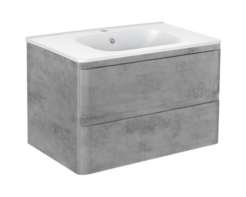 Тумба с раковиной бетон 79,4 см Vincea Vico VMC-2V800BT + VCB-2VP800W
