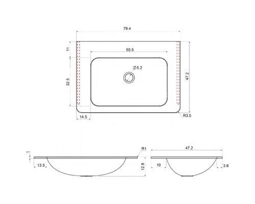 Комплект мебели темный дуб 79,4 см Vincea Vico VMC-2V800RW + VCB-2VP800G + VLM-2N700+