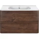 Тумба с раковиной темный дуб 79,4 см Vincea Vico VMC-2V800RW + VCB-2VP800W