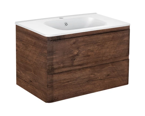 Тумба с раковиной темный дуб 79,4 см Vincea Vico VMC-2V800RW + VCB-2VP800W
