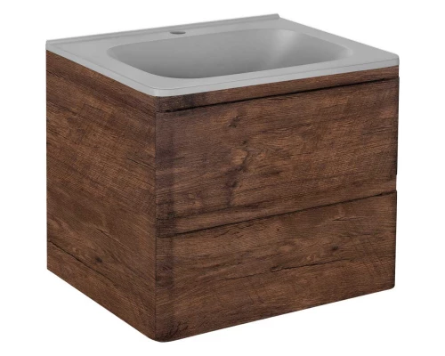 Тумба с раковиной темный дуб 59,4 см Vincea Vico VMC-2V600RW + VCB-2VP600G