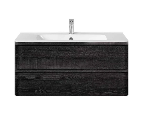 Тумба с раковиной черное дерево 100 см Vincea Vico VMC-2V100CN + VCB-2VP100W