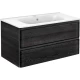 Тумба с раковиной черное дерево 100 см Vincea Vico VMC-2V100CN + VCB-2VP100W