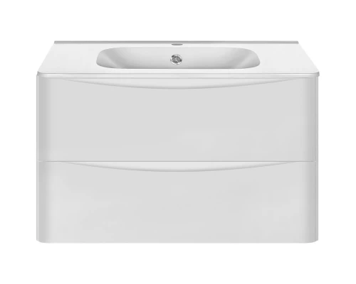 Тумба с раковиной белый глянец 79,4 см Vincea Paola VMC-2P800GW + VCB-2VP800W