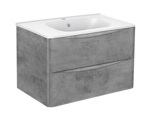 Тумба с раковиной бетон 79,4 см Vincea Paola VMC-2P800BT + VCB-2VP800W