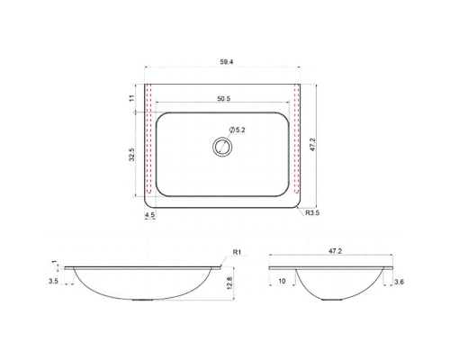 Тумба с раковиной дуб винтаж 59,4 см Vincea Paola VMC-2P600VO + VCB-2VP600G