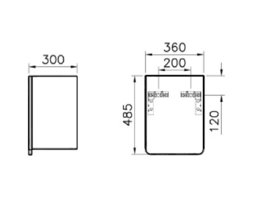 Шкаф одностворчатый 36x48,5 см белый матовый R Vitra D-Light 58153