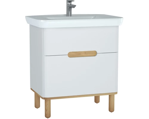 Тумба с раковиной белый матовый/дуб 78 см Vitra Sento 60824