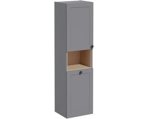 Пенал подвесной серый матовый с бельевой корзиной L VitrA Root Classic 68519