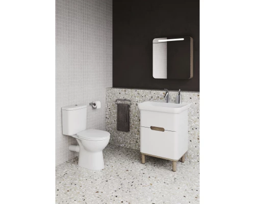 Тумба с раковиной белый матовый/дуб 63 см Vitra Sento 60822