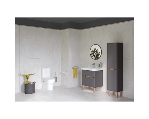 Тумба с раковиной антрацит матовый/дуб 63 см Vitra Sento 60834