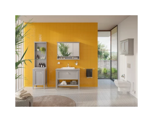 Зеркальный шкаф 78x76 см серый матовый Vitra Valarte 62232