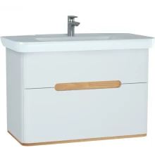 Тумба с раковиной белый матовый/дуб 98 см VitrA Sento 60826