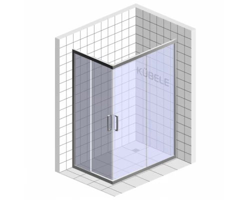 Душевой уголок GUTEWETTER KÜBELE DE019RC 90x80x200 профиль хром матовый