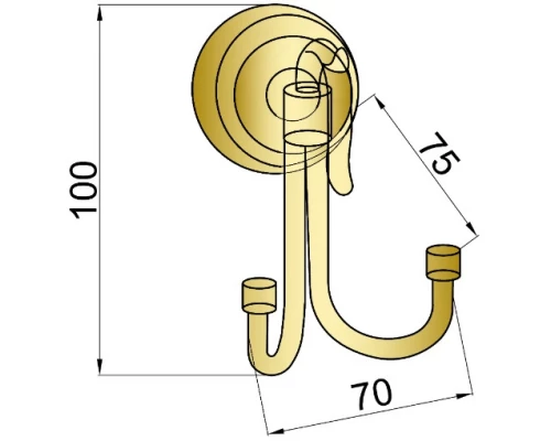 Крючок двойной Boheme Medici 10606