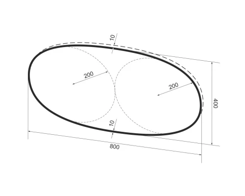 Зеркало 80x40 см черный матовый Wellsee 7 Rays’ Spectrum 172201430