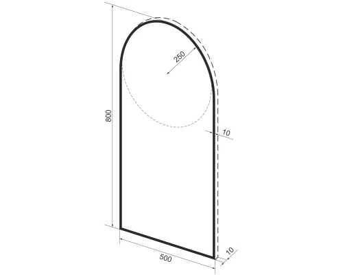 Зеркало 50x80 см черный матовый Wellsee 7 Rays’ Spectrum 172201670