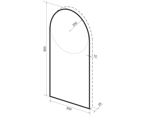 Зеркало 50x80 см черный матовый Wellsee 7 Rays’ Spectrum 172201700