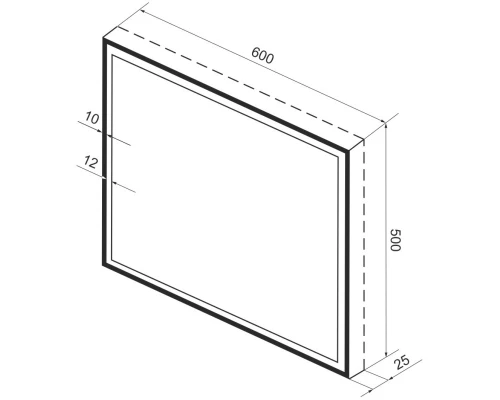 Зеркало 60x50 см черный матовый Wellsee 7 Rays’ Spectrum 172201150