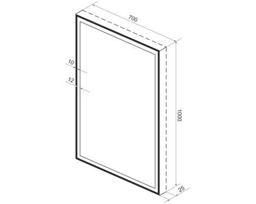 Зеркало 70x100 см черный матовый Wellsee 7 Rays’ Spectrum 172201340