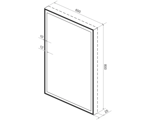 Зеркало 60x80 см черный матовый Wellsee 7 Rays’ Spectrum 172201280
